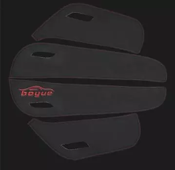 Накладки на двери (экокожа, черные) Bo Yue BYE00150 для Geely Atlas 2016-