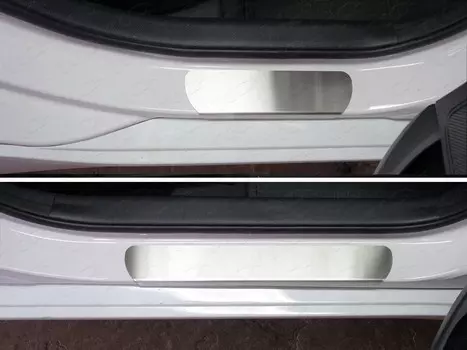Накладки на дверные пороги (лист шлифованный) Компания ТСС HYUNI4016-03 Hyundai i40 2012 - 2015