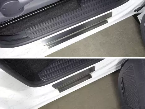 Накладки на дверные пороги (лист шлифованный) Компания ТСС VWAMAR17-40 Volkswagen Amarok 2016-