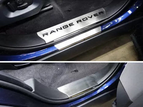 Накладки на дверные пороги (лист шлифованный надпись Range Rover) Компания ТСС LRRRSP15-04 Land Rover Range Rover Sport 2014-