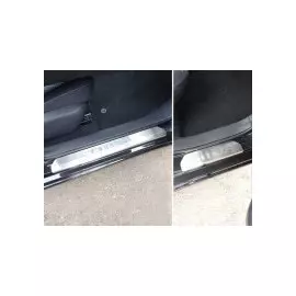 Накладки на дверные пороги (лист шлифованный надпись Tiida) Компания ТСС NISTII15-07 Nissan Tiida 2015-