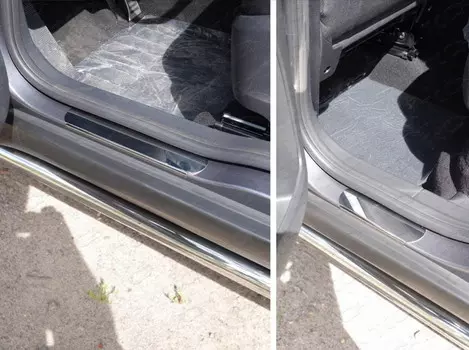 Накладки на дверные пороги (лист зеркальный) Компания ТСС SKOYET14-16 Skoda Yeti 2014-