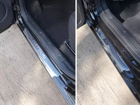 Накладки на дверные пороги (лист зеркальный надпись Datsun) Компания ТСС DATONDO15-05 Datsun on-Do 2014-