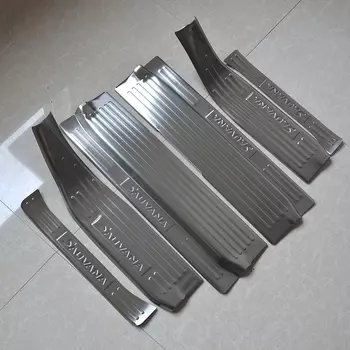 Накладки на дверные пороги (нержавеющая сталь) для Foton Sauvana 2015 - 2019