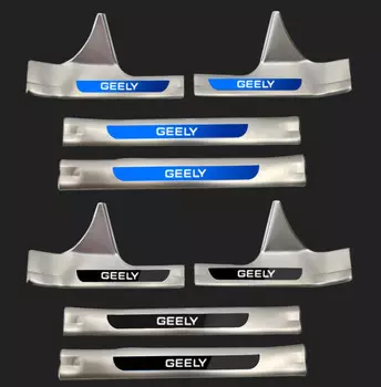 Накладки на дверные пороги (нержавеющая сталь) для Geely Emgrand X7 2019, 2020 -
