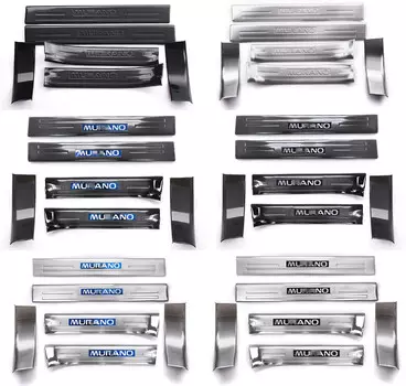 Накладки на дверные пороги (нержавеющая сталь и комплектация) для Nissan Murano ( 2016 - по н.в. )