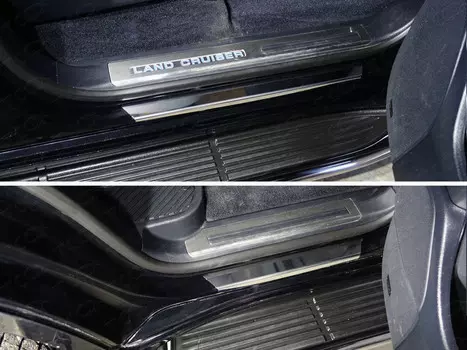 Накладки на дверные пороги с гибом (лист зеркальный) 4 шт (LC200 Executive) Компания ТСС TOYLC200EX16-19 Toyota Land Cruiser J200 2015-