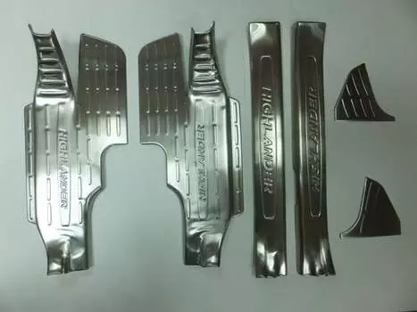 Накладки на дверные пороги с логотипом, 6 частей, нерж. OEM-Tuning CNT17-15HLD-018N Toyota Highlander 2014 -