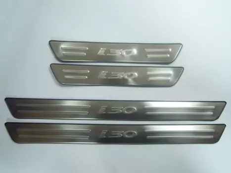 Накладки на дверные пороги с логотипом (нержавеющая сталь) JMT 24518 Hyundai i30 2007 - 2017