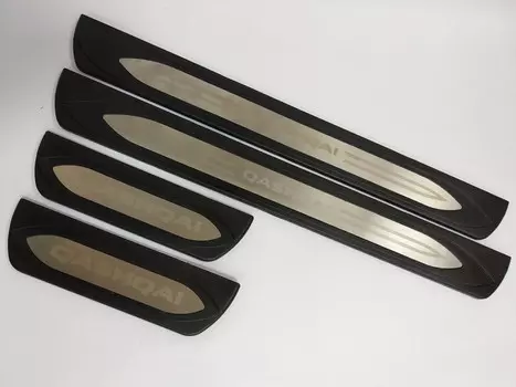 Накладки на дверные пороги с логотипом (нержавеющая сталь) JMT 36424 Nissan Qashqai 2007 -