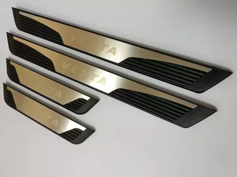 Накладки на дверные пороги с логотипом (нержавеющая сталь) JMT 82399 Lada Vesta 2015 -