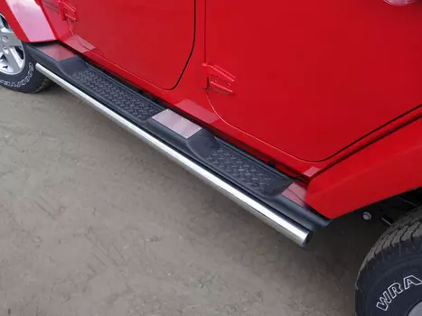 Накладки на дверные пороги (шлифованные), к-т 4 шт. Компания ТСС JEEPWRAN3D(3.6)14-28 Jeep Wrangler 2014 - 2017