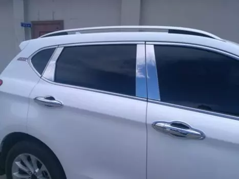 Накладки на дверные стойки хромированные для Haval H2 (Хавал Н2) 2014-2019