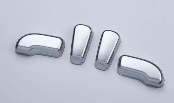 Накладки на кнопки регулировки на сиденьи (серебро, черный карбон) для Renault Koleos 2017 -