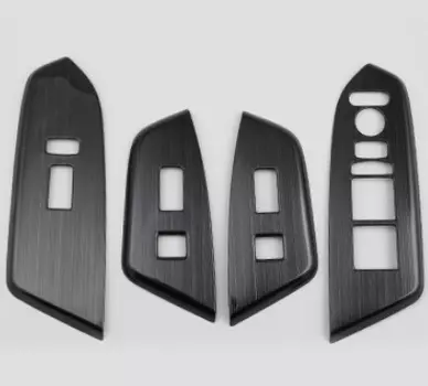 Накладки на кнопки стеклоподъемника с кнопкой (черные) Honda CRV 2020-