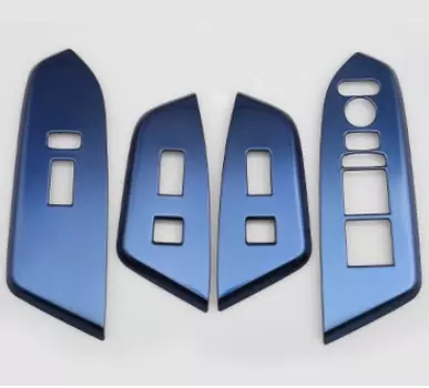 Накладки на кнопки стеклоподъемника (с кнопкой, синие) Honda CRV 2020-