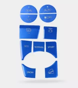 Накладки на кнопки управления (синие) Toyota RAV4 2019-