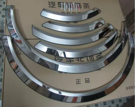 Накладки на колесные арки (хром) для Санта Фе 4 (Hyundai Santa Fe 2018 - 2019)