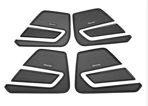 Накладки на нижние дверные динамики (серебро, черный) для Volkswagen Teramont 2017 -