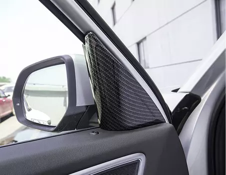 Накладки на оконные уголки (черный карбон) для Volkswagen Teramont 2017 -