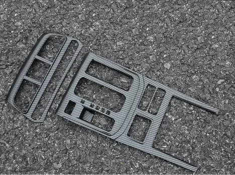 Накладки на панель КПП и панель управления (синий / черный карбон) для GAC Trumpchi GS8 2018, 2019, 2020