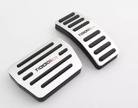 Накладки на педали (серебристые) Kust KST00365 для Chery Tiggo 8 Pro 2021-