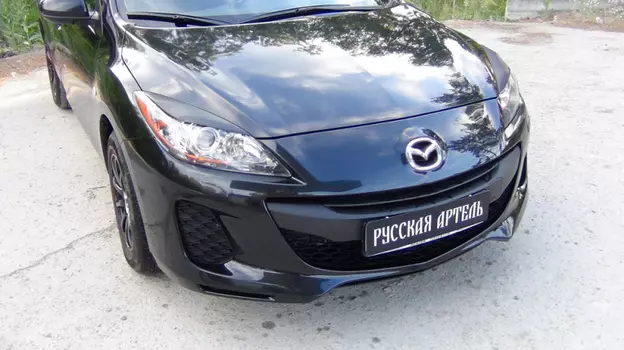 Накладки на передние фары (реснички) Русская Артель Mazda 3 2010-