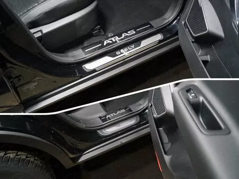 Накладки на пластиковые пороги TCC GEELEATL18-08 Geely Atlas 2018-