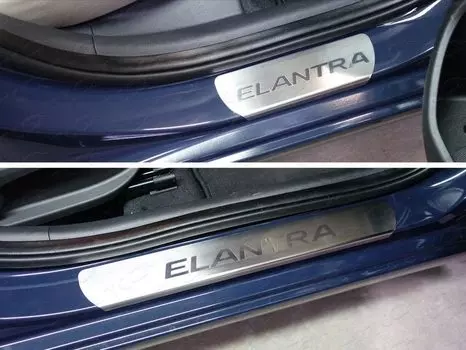 Накладки на пороги 4шт (лист шлифованный) HYUNELA16-05 для Hyundai Elantra 2016