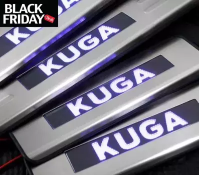 Накладки на пороги с подсветкой для Ford Kuga (2012 - 2016)