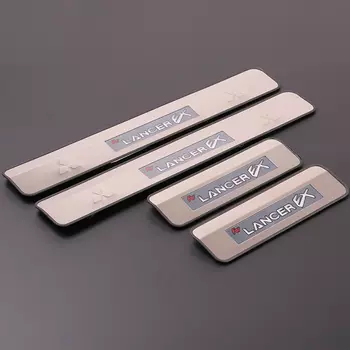 Накладки на пороги с подсветкой LED для Mitsubishi Lancer 2007 -