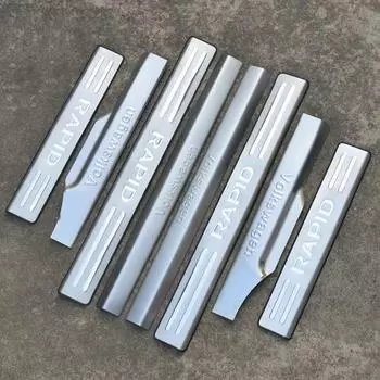 Накладки на пороги (внутренние и внешние) для Skoda Rapid 2012 -