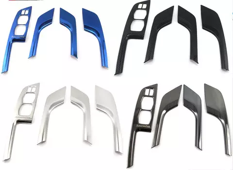 Накладки на стеклоподъемники для Санта Фе 4 (Hyundai Santa Fe 2018 - 2019)