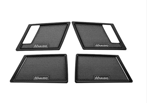 Накладки на верхние дверные динамики (серебро, черный) для Volkswagen Teramont 2017 -