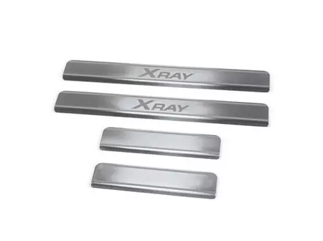 Накладки на внутренние пороги, 4 части, нерж. Rival NP.6008.3 для LADA X Ray-