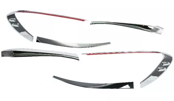 Накладки на задние фонари (хром, черный карбон) для Toyota C-HR 2018 -