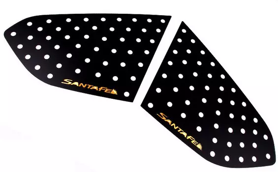 Накладки на задние форточки (разный стиль) для Санта Фе 4 (Hyundai Santa Fe 2018 - 2019)