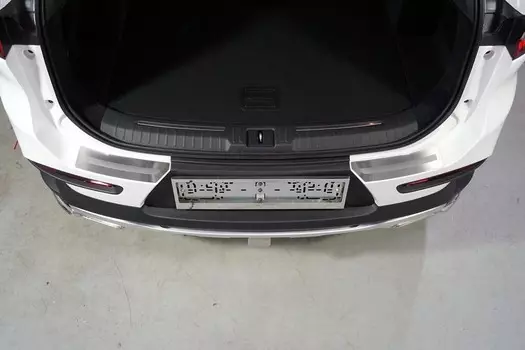 Накладки на задний бампер (лист шлифованный с полосой) Компания ТСС CHEREXETXL20-08 для CHERYEXEED TXL 2020-