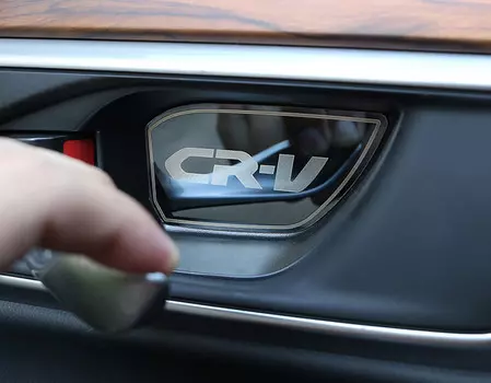 Накладки под салонные ручки (черный, синий) для Honda CRV 2017 -