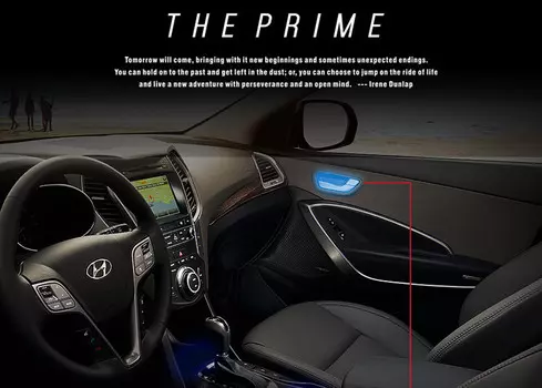 Накладки (вкладыши) светодиодные под салонные ручки для Hyundai Grand Santa Fe (2012 - 2018)