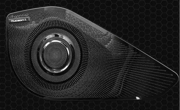 Накладки защитные на передние и задние динамики (4 шт., нержавеющая сталь) для Hyundai Tucson (4G) 2021-