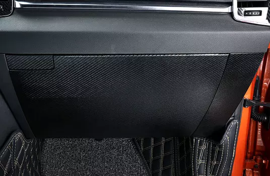 Наклейки на элементы в салоне (черный карбон) Skoda Karoq 2020 (Шкода Карок)