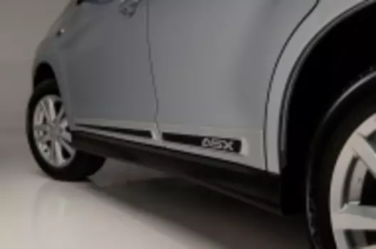 Наклейки на нижние накладки дверей черные с логотипом ASX для Mitsubishi ASX (2013 - 2012)