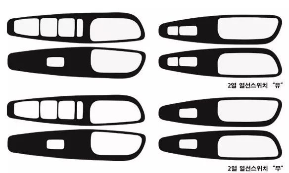 Наклейки на панели стеклоподъемников ArtX (стиль кожа крокодила) для Санта Фе 4 (Hyundai Santa Fe 2018 - 2019)