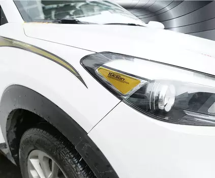 Наклейки на передние фары для Hyundai Tucson 2015 -
