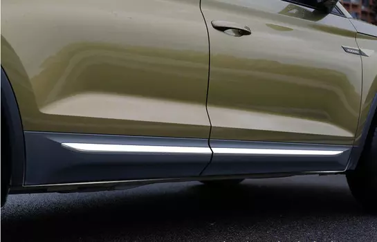 Нижние молдинги на двери с хром-полосой для SKODA Kodiaq (2017 - по н. в.)