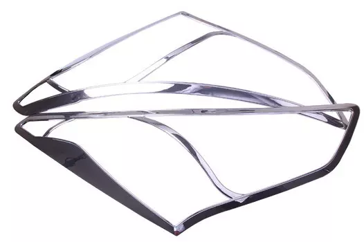 Окантовка передних фар (хром) для Санта Фе 4 (Hyundai Santa Fe 2018 - 2019)