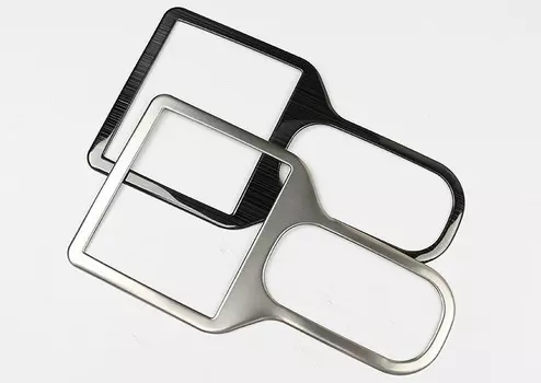 Окантовка подстаканников в подлокотнике (черный, хром) для Honda CRV 2017 -