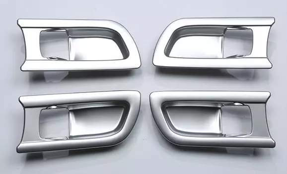 Окантовка салонных ручек с вкладышами (серебро, черный карбон) для Renault Koleos 2017 -