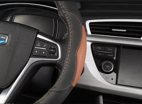 Оплетка руля (красный, коричневый) для Geely Atlas 2018 -